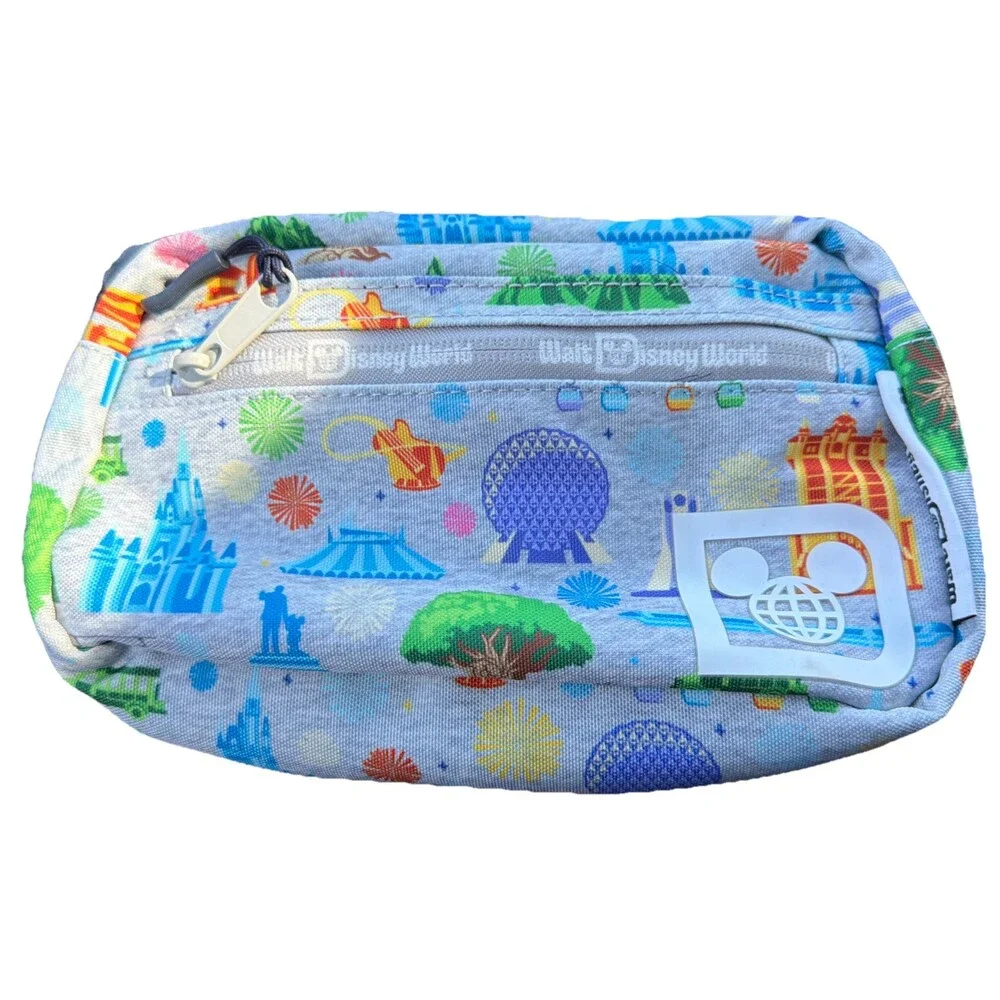 2025 Disney Parks WDW Four Park Icons Fanny Pack Belt Bag W/ Headband Ear Holder
